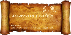 Stefanovits Miklós névjegykártya