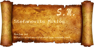 Stefanovits Miklós névjegykártya
