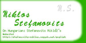 miklos stefanovits business card